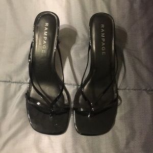 Rampage sandals with 2 in heel (black, size 8)